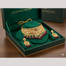 Kishi Jewels Traditional Gold Plated Pota Stone And Beads Choker Necklace Set (Pack of 6)
