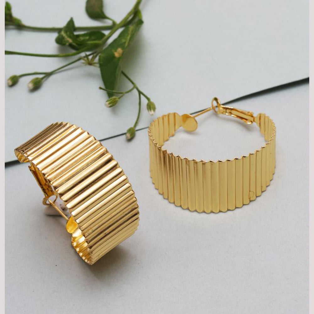 Viraasi Stylish Gold Plated Hoop Earrings 