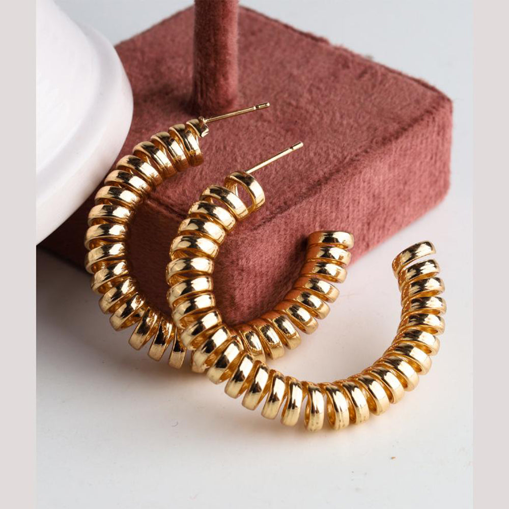 Viraasi Stylish Gold Plated Hoop Earrings 