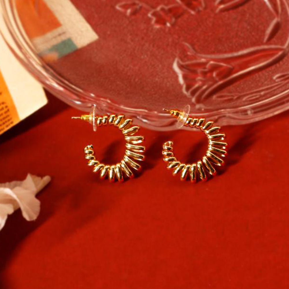Viraasi Stylish Gold Plated Hoop Earrings 