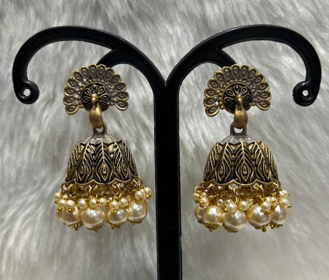 Infinity Jewels Gold Plated Jhumki Earrings