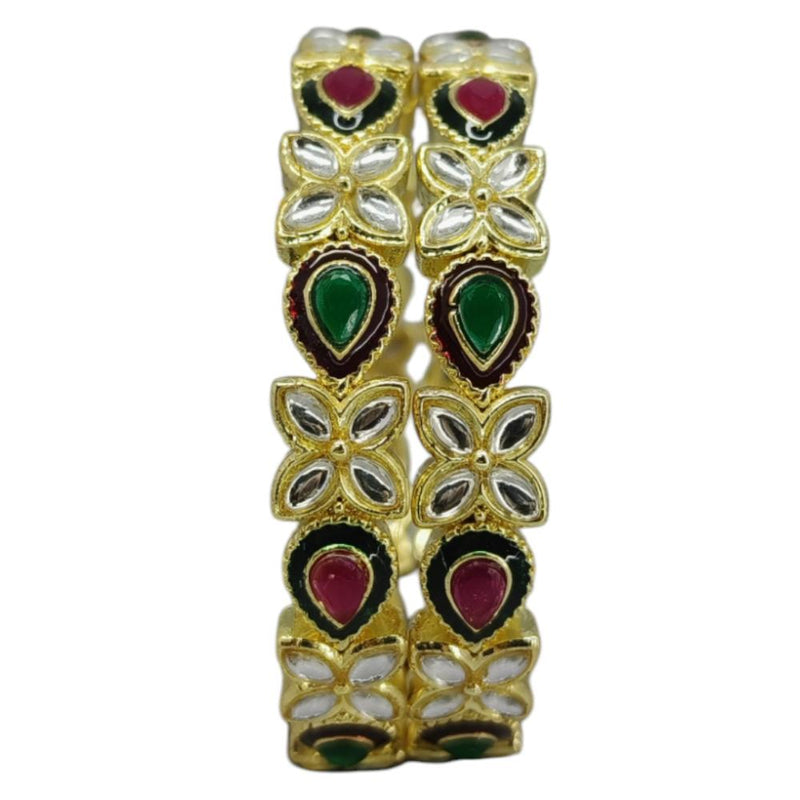 Amity Arts Gold Plated Meenakari Bangle (2 Piece)