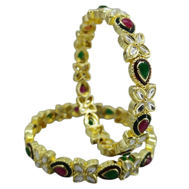 Amity Arts Gold Plated Meenakari Bangle (2 Piece)