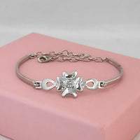 Urthn Silver Plated Austrian Stone Bracelet - 1400552A (Pack Of 6)