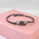 Urthn Black Plated Austrian Stone Bracelet - 1400553 (Pack Of 6)