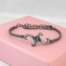 Urthn Black Plated Austrian Stone Bracelet - 1400555 (Pack Of 6)