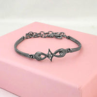 Urthn Black Plated Austrian Stone Bracelet - 1400558 (Pack Of 6)