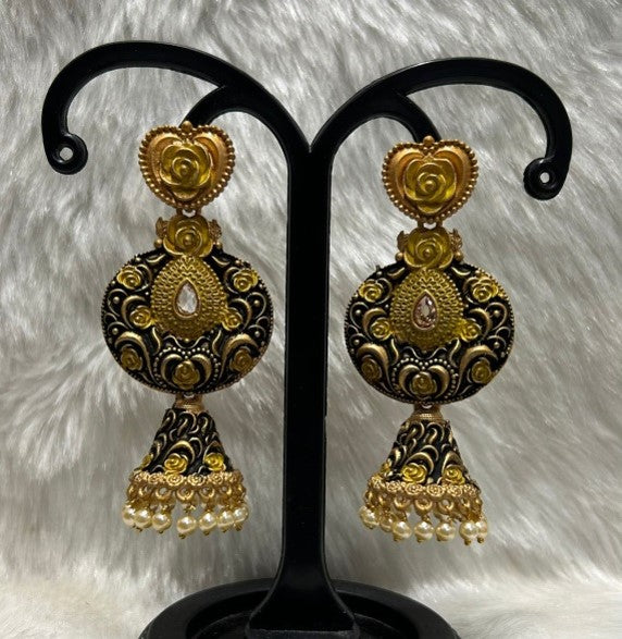 Infinity Jewels Gold Plated Jhumki Earrings