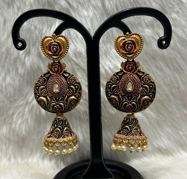 Infinity Jewels Gold Plated Jhumki Earrings