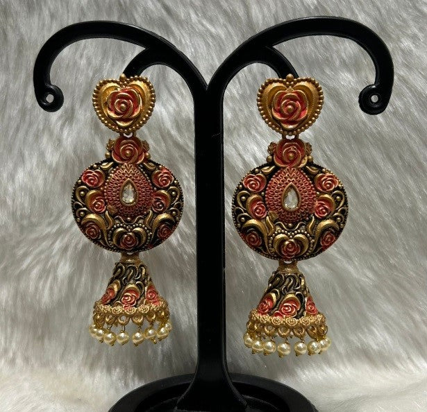 Infinity Jewels Gold Plated Jhumki Earrings