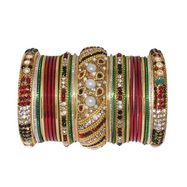 Darshana Jewels Gold Plated Austrian Stone Bangles Set