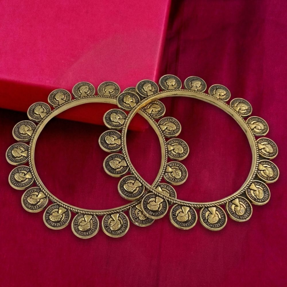 Urthn Traditional Oxidised Plated Bangles Set For Women (Set of 6)