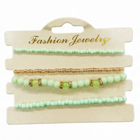 Urthn Boho Chic Beaded Bracelet Set Multi-Layer Stretch Bracelet Trio(Pack of 3)