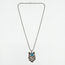 Urthn Wolf Head Pendant Necklace with Blue Crystal Eye(Pack of 6)
