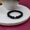 Urthn Black Obsidian Bracelet with Evil Eye (Pack Of 6)