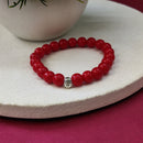 Urthn Red Beads Bracelet with Buddha (Pack Of 6)