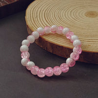 Urthn Crystal Crackle Glass Beads Stretch Bracelet - 1404739 (Pack Of 6)