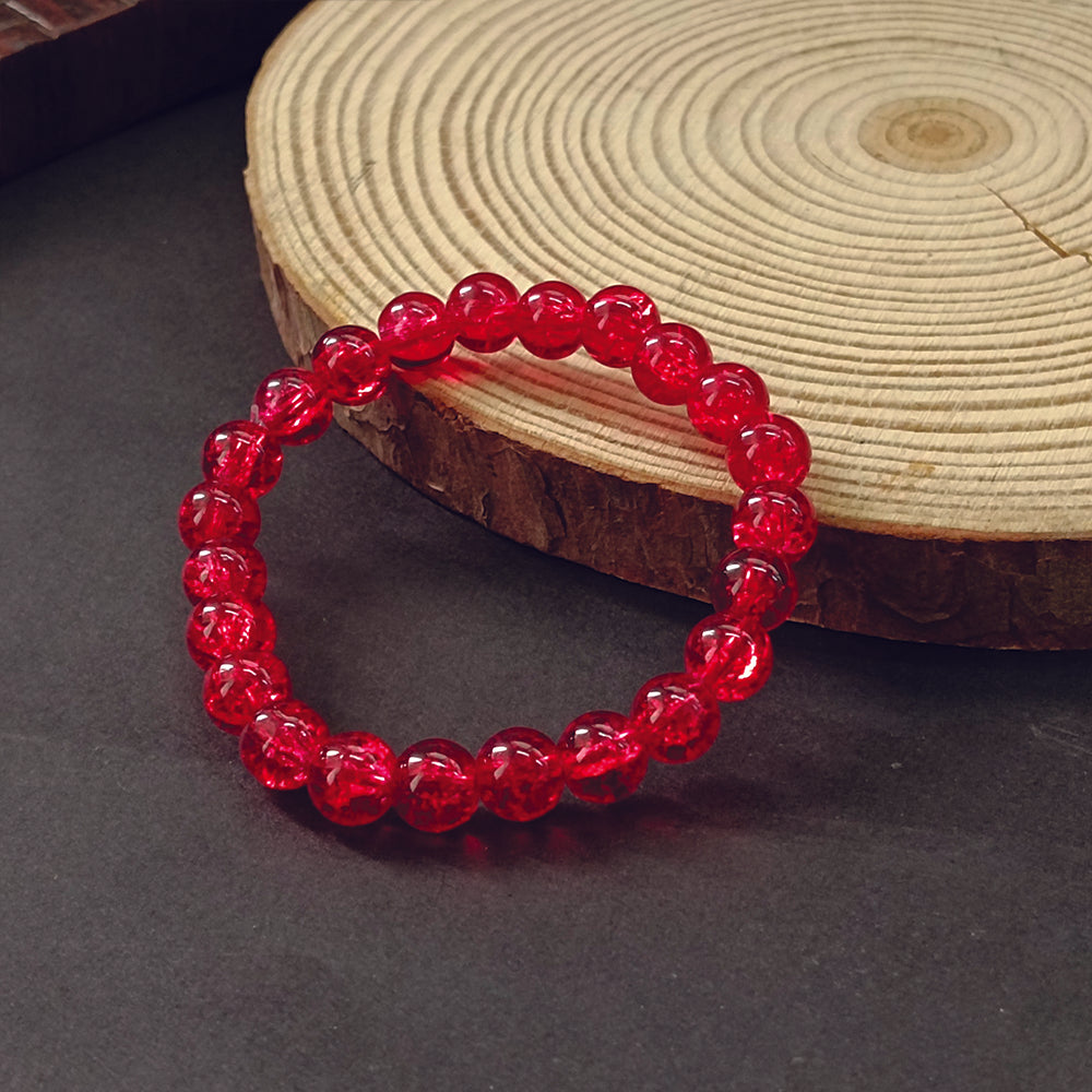 Urthn Crystal Crackle Glass Beads Stretch Bracelet