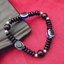 Urthn Black Glass  Evil Eye Beads Bracelet (Pack Of 6)