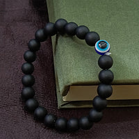 Urthn Black Beads Evil Eye Bracelet -1404790 (Pack Of 6)