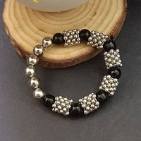 Urthn Black Beads Bracelet