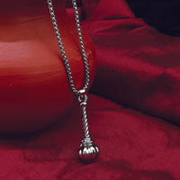 Urthn Silver Plated Lord Hanuman Heavy Gada Chain Pendant for Men (Pack Of 6)