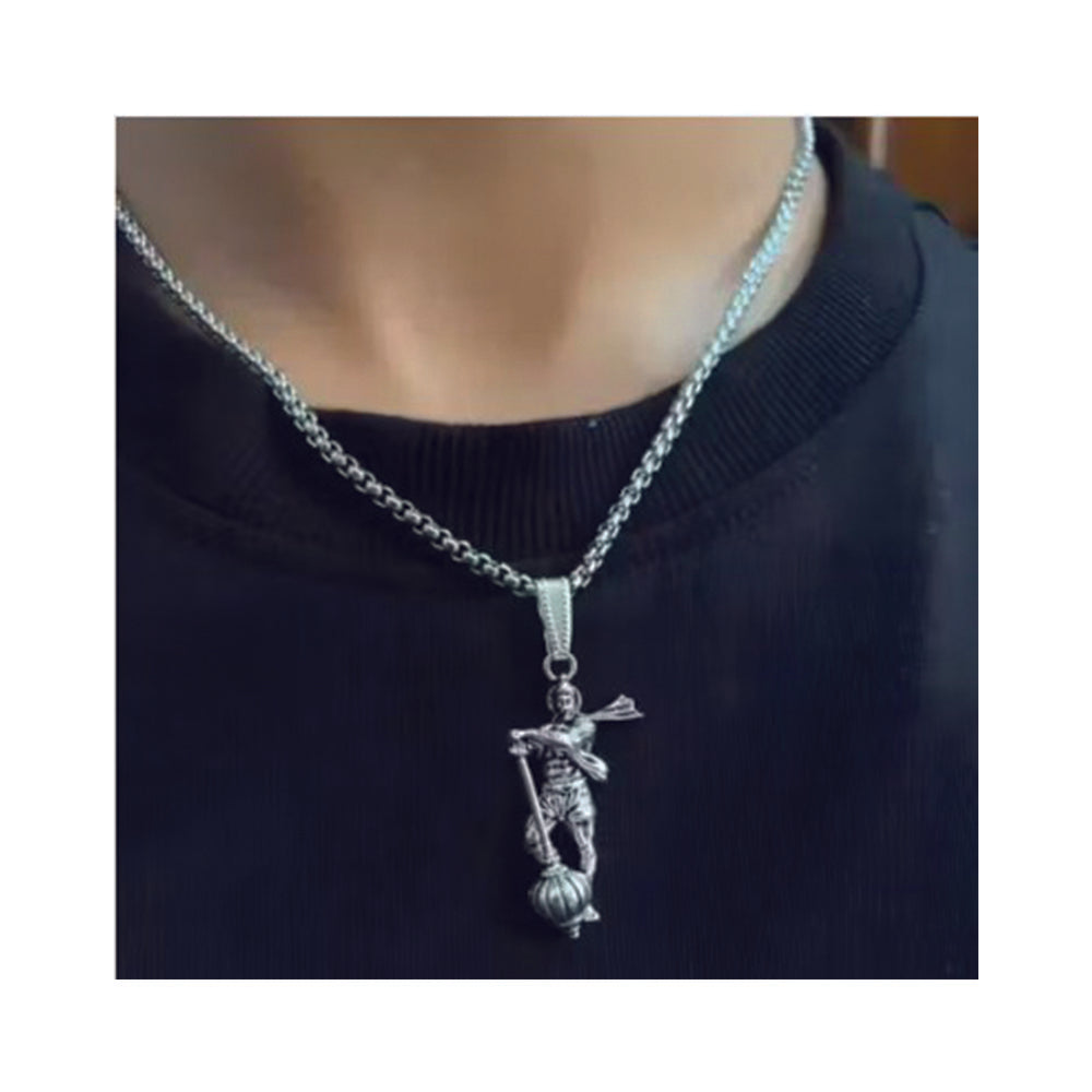 Urthn Silver Chain  Hanuman  Pendant for Men (Pack Of 6)