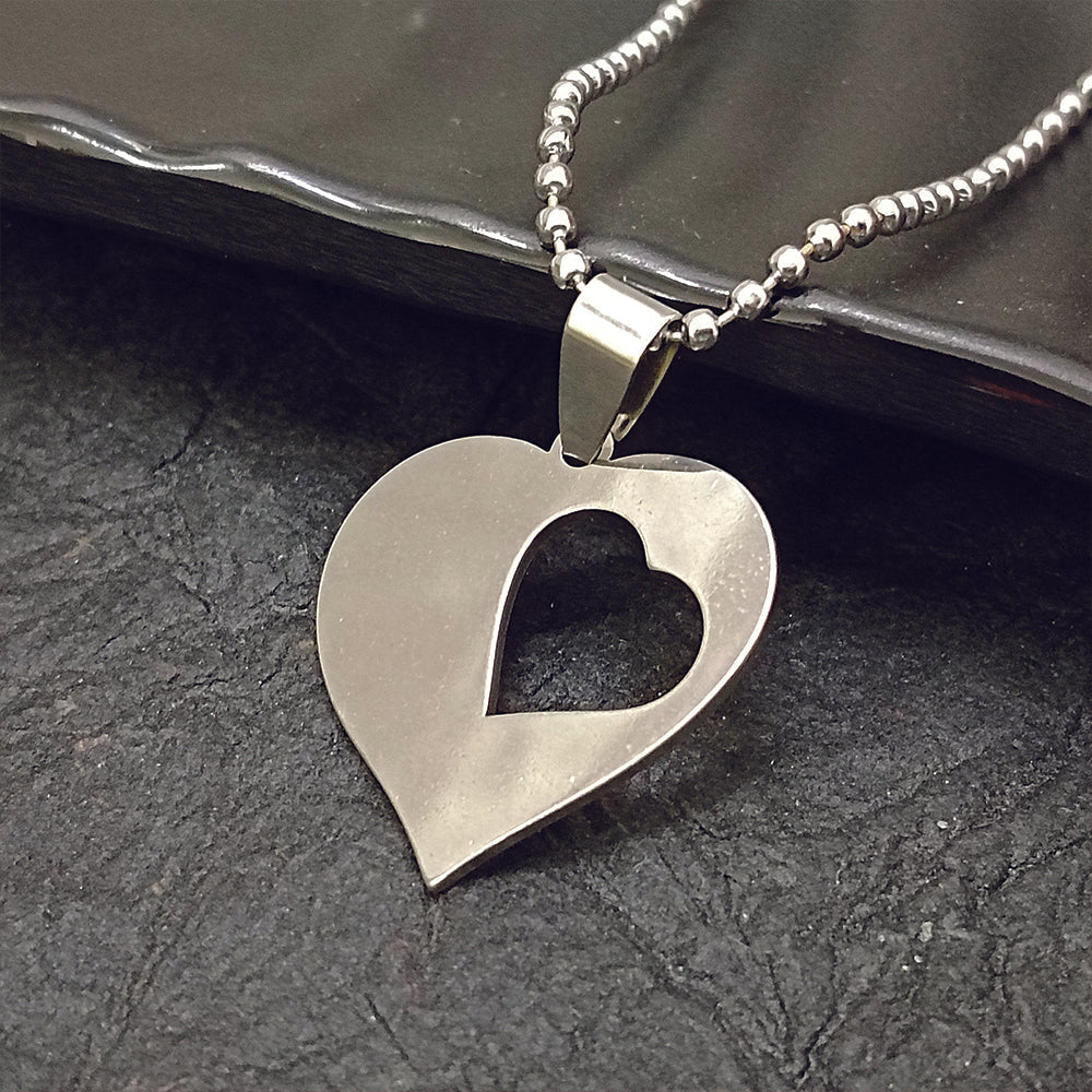 Urthn Heart Shaped Chain Pendant For Men And Women (Pack Of 6)