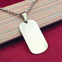 Urthn Rectangle Steel Chain Pendant For Men (Pack Of 6)