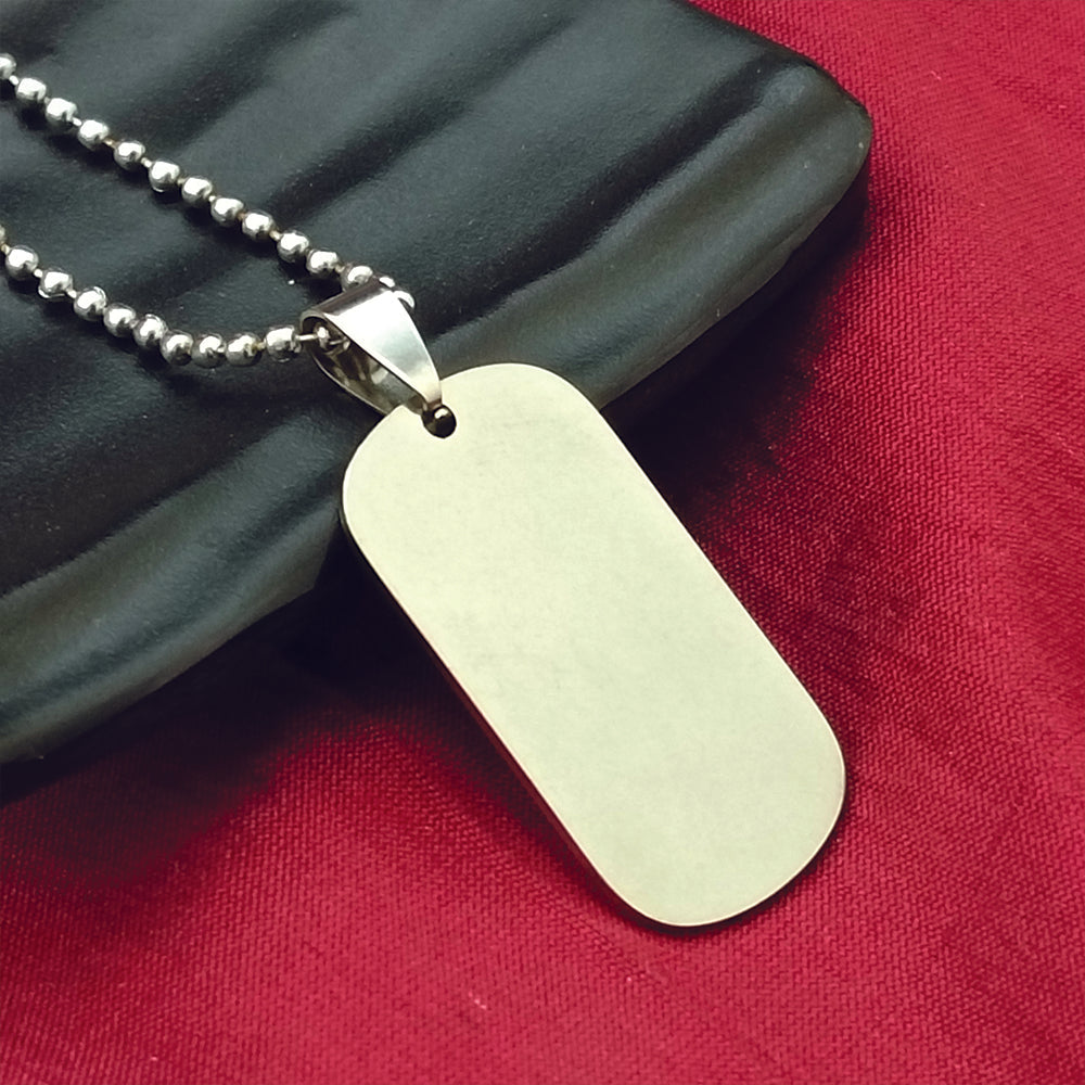 Urthn Rectangle Steel Chain Pendant For Men (Pack Of 6)