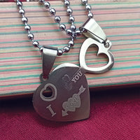 Urthn Love Key Heart Shape Chain Pendant- 1404876 (Pack Of 6)