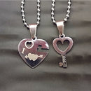 Urthn Love Key Heart Shape Chain Pendant- 1404876 (Pack Of 6)