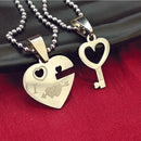 Urthn Love Key Heart Shape Chain Pendant- 1404876 (Pack Of 6)
