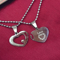 Urthn Heart Shape " Love You  "Chain Pendant- 1404880 (Pack Of 6)
