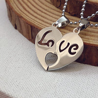 Urthn Heart Shape " Love"Chain Pendant- 1404881 (Pack Of 6)