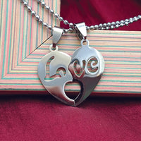 Urthn Heart Shape " Love"Chain Pendant- 1404881 (Pack Of 6)