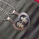 Urthn Heart Shape " Love " Couple Chain Pendant- 1404885 (Pack Of 6)