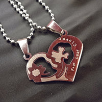 Urthn Heart Four Leaf Love Chain Pendant- 1404886 (Pack Of 6)