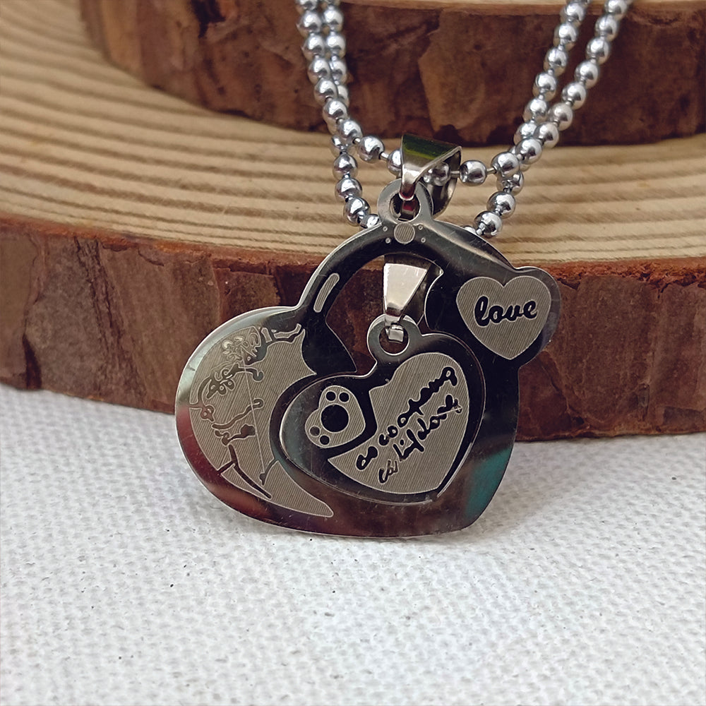 Urthn Heart Shape Love Chain Pendant- 1404888 (Pack Of 6)