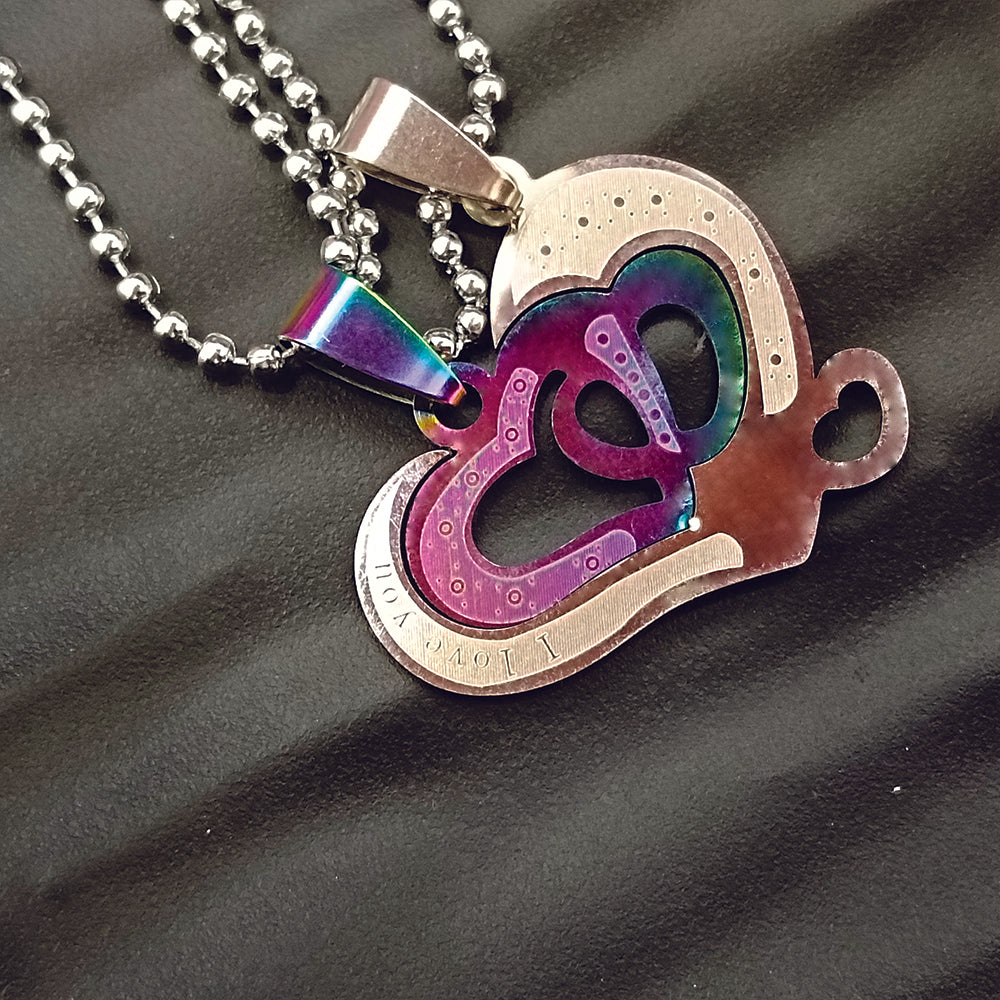 Urthn Heart Shape Chain Pendant- 1404891 (Pack Of 6)