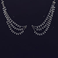 Urthn Oxidised Plated Three Line Kan Chain (Pack Of 6)