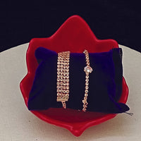 Urthn Rose Gold Plated Crystal Bracelet Combo