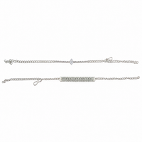 Urthn Silver Plated Crystal Stone Bracelet(Pack of 6)