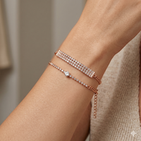 Urthn Rose Gold Plated Crystal Stone Bracelet(Pack of 6)