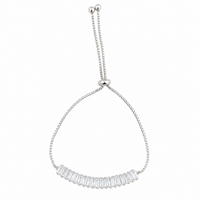 Urthn Silver Plated Crystal Stone Bracelet(Pack of 6)