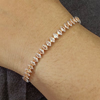 Urthn Rose Plated AD Stone Bracelet