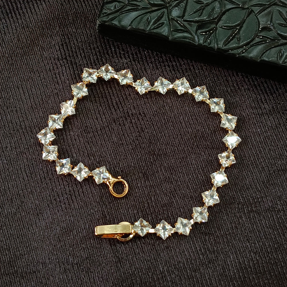 Urthn Rose Plated AD Stone Bracelet
