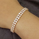 Urthn Rose Plated AD Stone 2 Line Bracelet