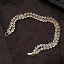 Urthn Rose Plated AD Stone 2 Line Bracelet