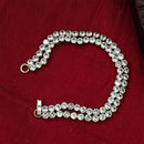 Urthn Silver Plated AD Stone 2 Line Bracelet